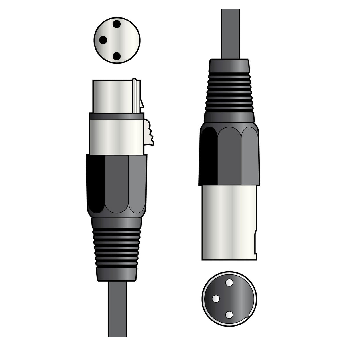 QTX Essential Microphone Lead XLR Female To Male 3.0m