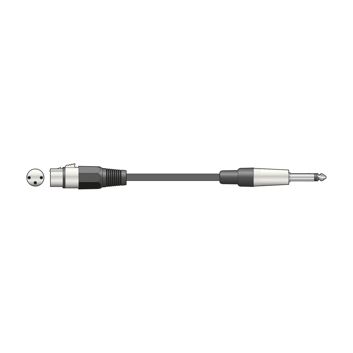 QTX Essential Microphone Lead XLR to 6.3mm Jack 12m