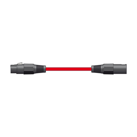Citronic XF-XM300RD 3m balanced XLR microphone lead in red with black die-cast male and female XLR connectors on a plain white background.