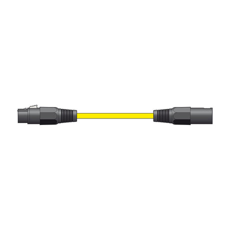 Citronic XF-XM600YW 6m balanced XLR microphone lead in yellow with black die-cast male and female connectors, shown on a plain white background.