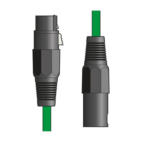 Citronic XF-XM600GN 6m balanced XLR microphone lead with female and male locking die-cast XLR connectors and green rubberised jacket.