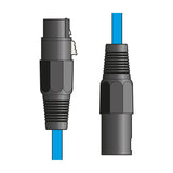 Citronic XF-XM1200BL balanced XLR microphone lead with female and male die-cast connectors on a blue cable, shown on a plain white background.