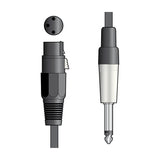 Citronic XF-M6J300BK XLR to Jack Microphone Lead 3m Black