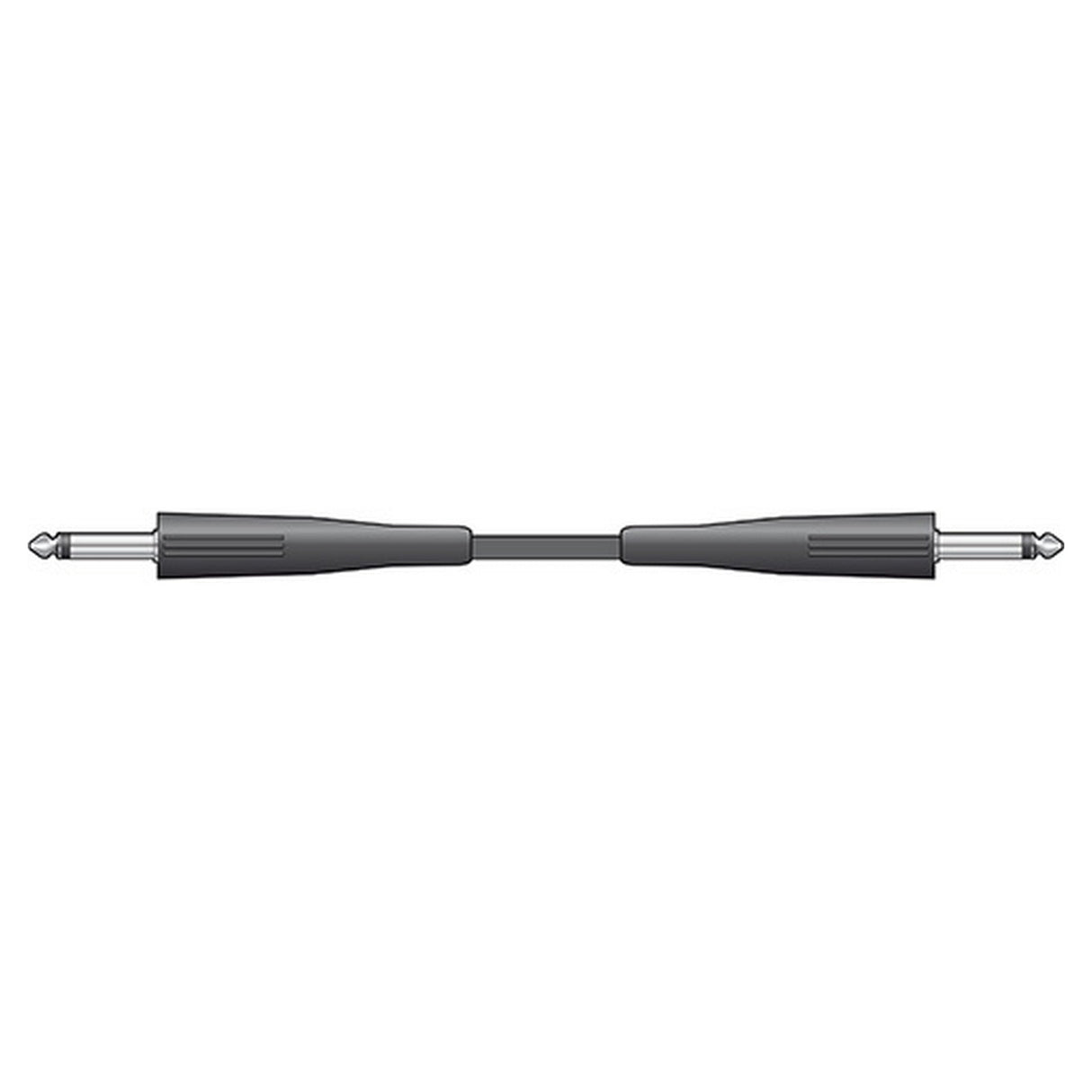 Image of the QTX Essential Speaker Lead Jack To Jack Plug - 3m, featuring moulded 6.3mm mono jack plugs on both ends. The anti-tangle jacket ensures a hassle-free experience. The cable is straight and displayed against a white background, perfect for seamless sound transfer as a speaker lead.