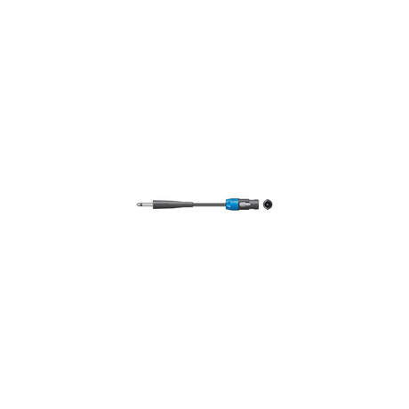 QTX Essential 3.0m speaker lead with 6.3mm mono jack plug and blue SPK connector, shown with grey cable on a plain white background.