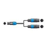 Citronic Classic 0.3m speaker splitter lead by AVSL with one male SPK twist-lock plug branching to two female SPK sockets, shown on a white background.