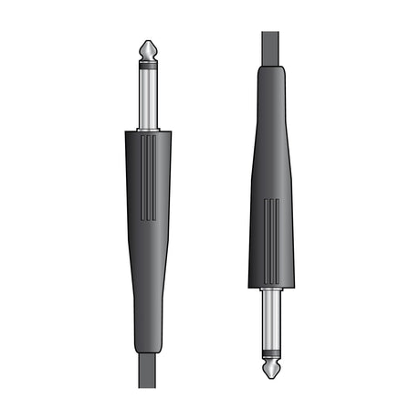 Citronic SPJ-J150 1.5m speaker lead shown as two black rubberised jack plugs with 6.3mm mono connectors on a plain white background.