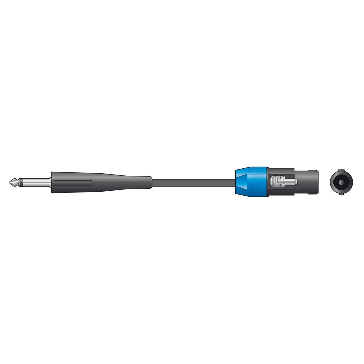An illustration shows a Citronic Classic Speaker Lead with a speaker plug to jack connection, featuring durable pure copper conductors. The cable includes a black handle and blue connector casing, making it an ideal choice for a reliable 6-meter speaker lead.