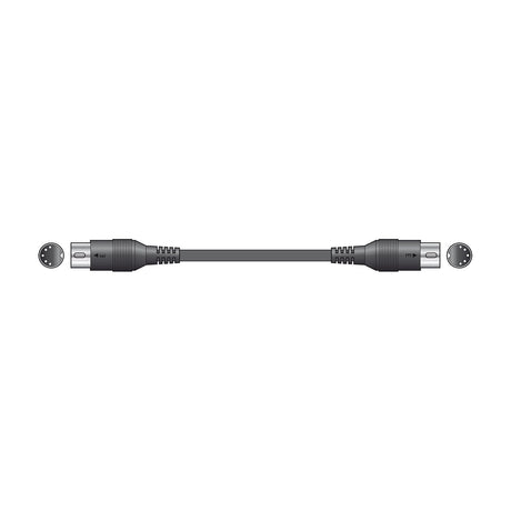 Citronic MIDI300 3m MIDI lead with black 180° 5-pin DIN plugs at both ends, shown end-on and side-on against a plain white background.