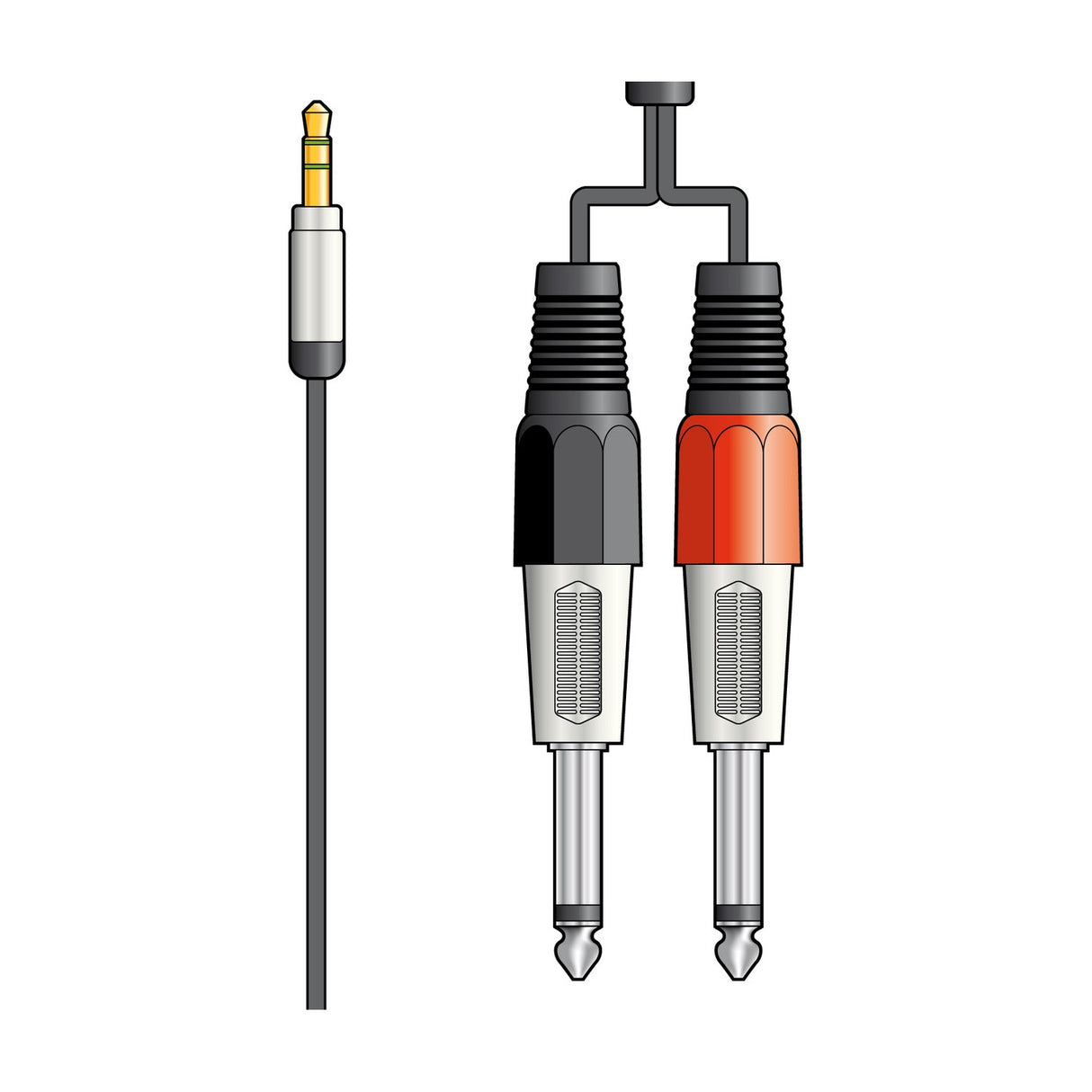Citronic S3J-26J300 3.5mm Stereo to 2 x 6.3mm Jack Audio Lead