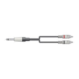 Citronic M6J-2R300 6.3mm Mono Jack to 2x RCA Lead 3m