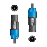 Citronic Classic 20m speaker cable with locking SPK plugs on both ends, blue and black connector housings shown front and end-on against a white background.