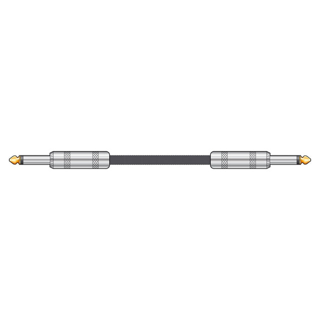 The Citronic Classic Braided Guitar Lead 6m in black features a coiled design with silver connectors on both ends. With gold-plated tips, this retro-style cable is ideal for audio equipment or musical instruments. Its nylon braid construction enhances durability and reduces tangling issues.