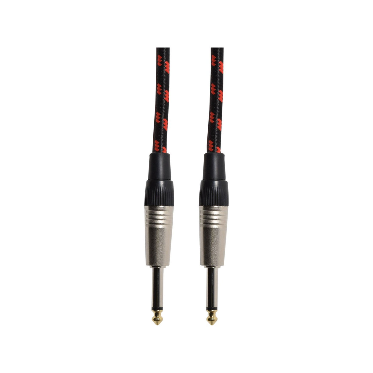 Citronic Braided Guitar Lead 3m Black/Red 6.3mm Jack