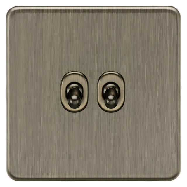 10AX 2G 2-way Toggle Switch - Antique Brass