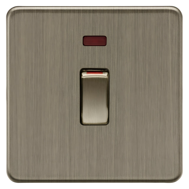 45A 1G DP switch with neon - Antique Brass