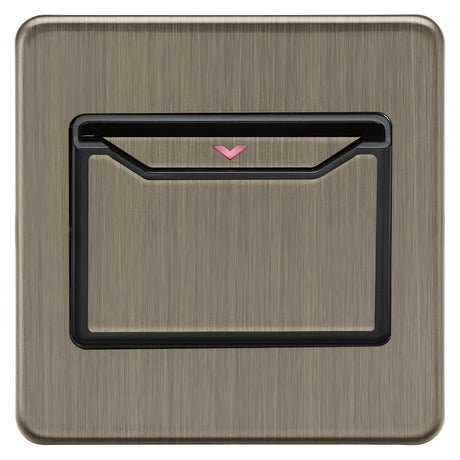 32A 1G Key Card Switch - Antique Brass