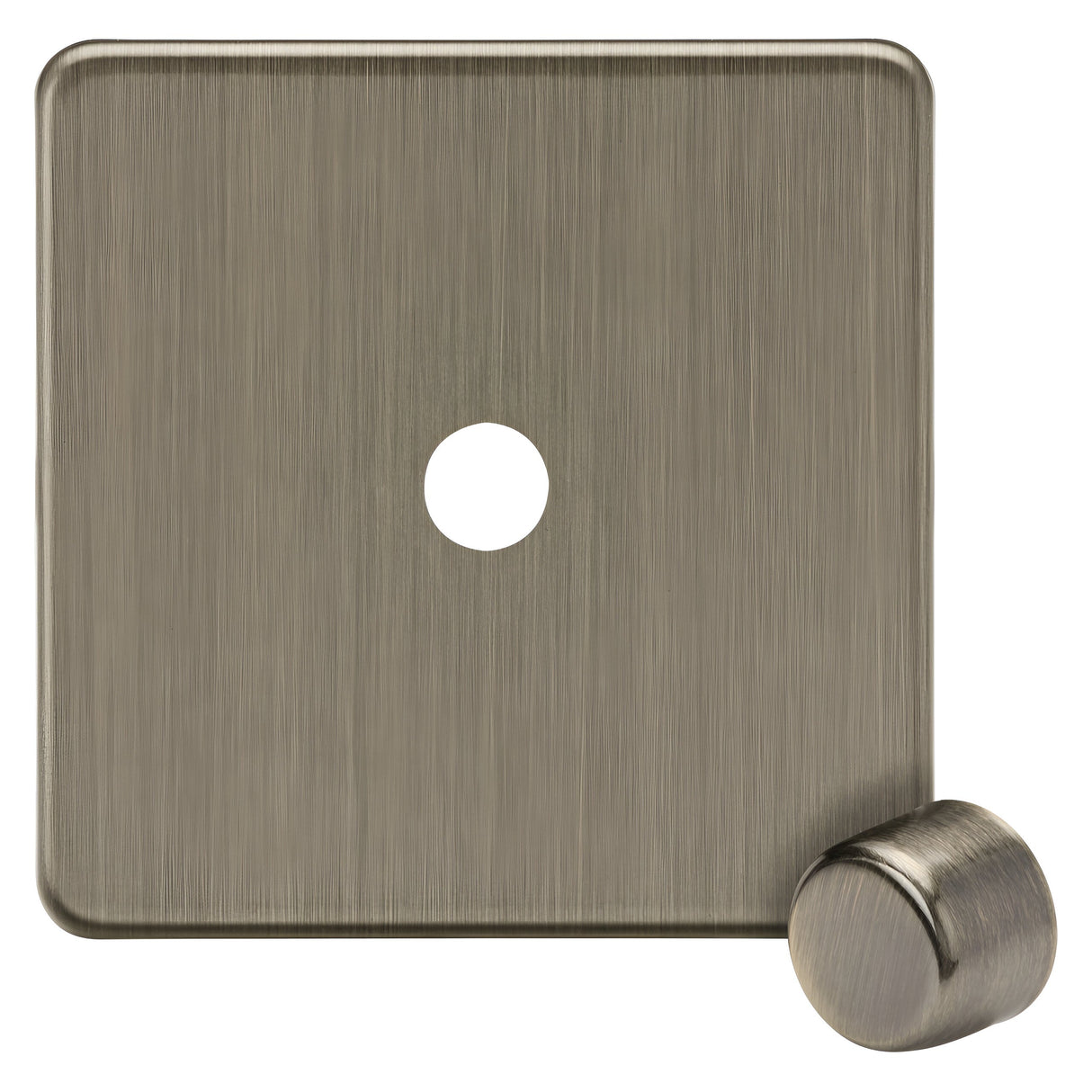 1G Dimmer Plate with Matching Metal Dimmer Cap - Antique Brass