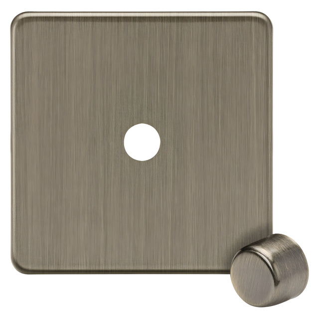 1G Dimmer Plate with Matching Metal Dimmer Cap - Antique Brass