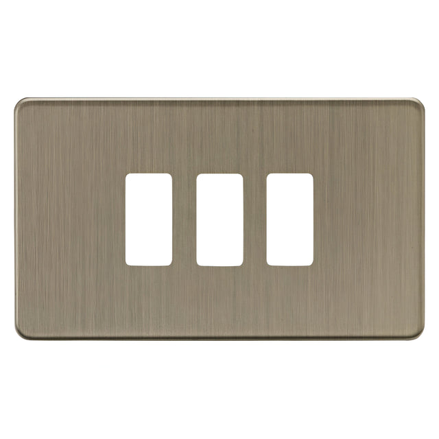 3G Grid Faceplate - Antique Brass
