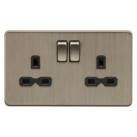 13A 2G DP Switched Socket - Antique Brass