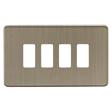4G Grid Faceplate - Antique Brass