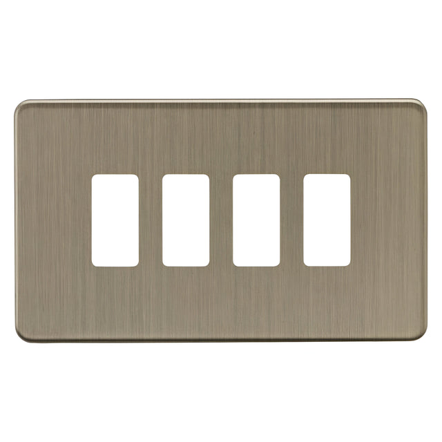 4G Grid Faceplate - Antique Brass