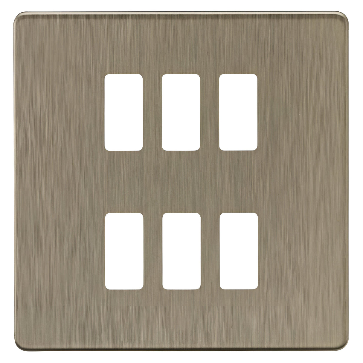 6G Grid Faceplate - Antique Brass