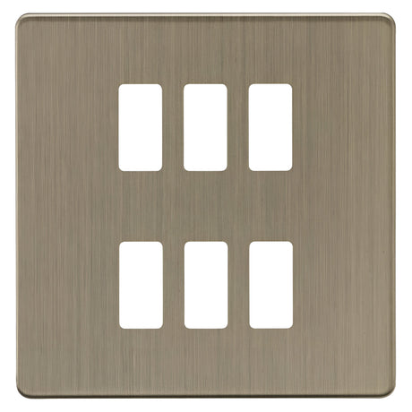6G Grid Faceplate - Antique Brass
