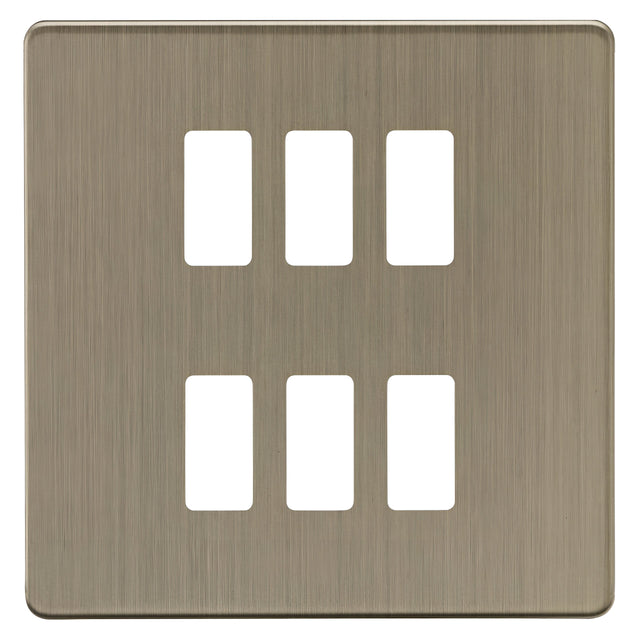 6G Grid Faceplate - Antique Brass