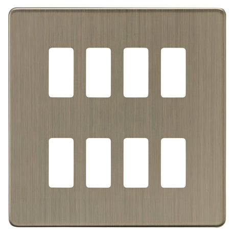 8G Grid Faceplate - Antique Brass