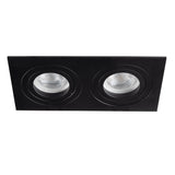 SEIDY Twin Recessed MR16 Spotlight Wide Rectangular 170x90 - Black Matt