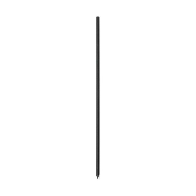A sleek black Extension Ground Spike positioned vertically on a white background, highlighting its elegant steel finish.