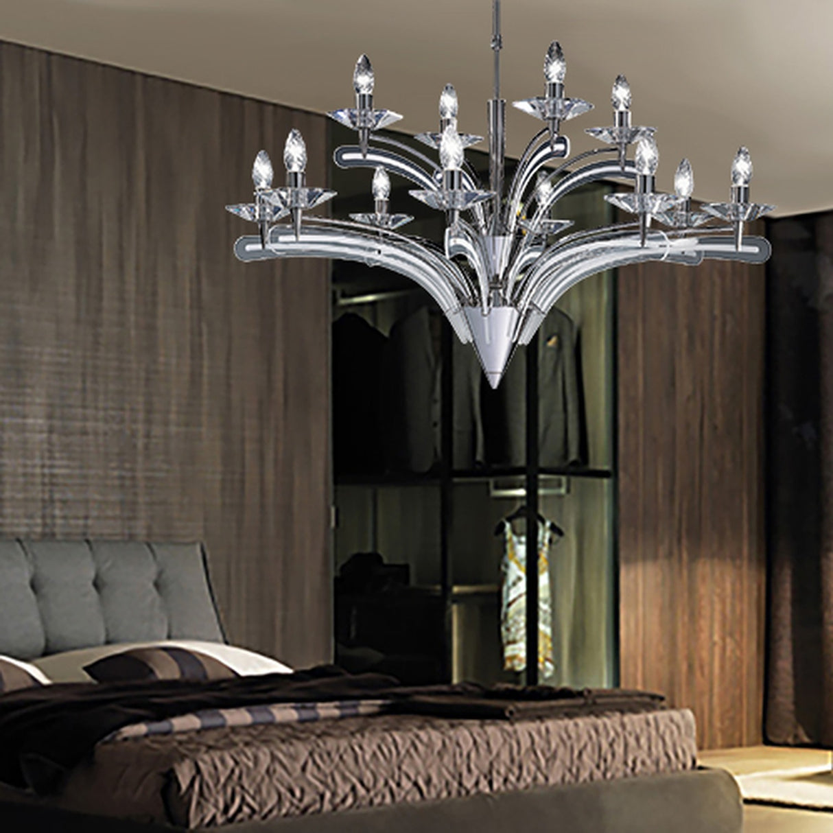 Icaro 12 Light Glass Chandelier