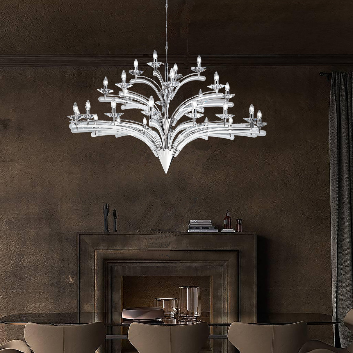 Icaro 28 Light Glass Chandelier