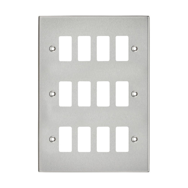 12G Grid Faceplate - Brushed Chrome