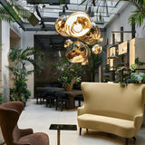Lava LED 4 Light Chandelier - Gold