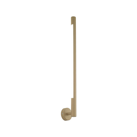 Index Cylinder Wall Light 5cm in champagne gold, a tall slim metal fitting with a single integrated LED tube and round wall mount, shown on a plain white background.