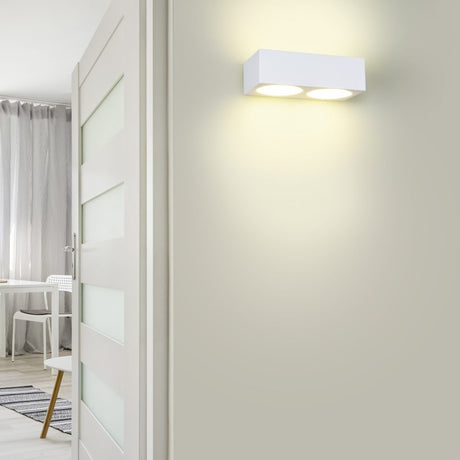 Mattone 4 Light Up Down Plaster Wall Light – White