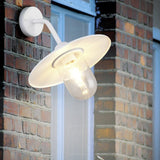 Brenta Glass Outdoor Wall Light – Matt White