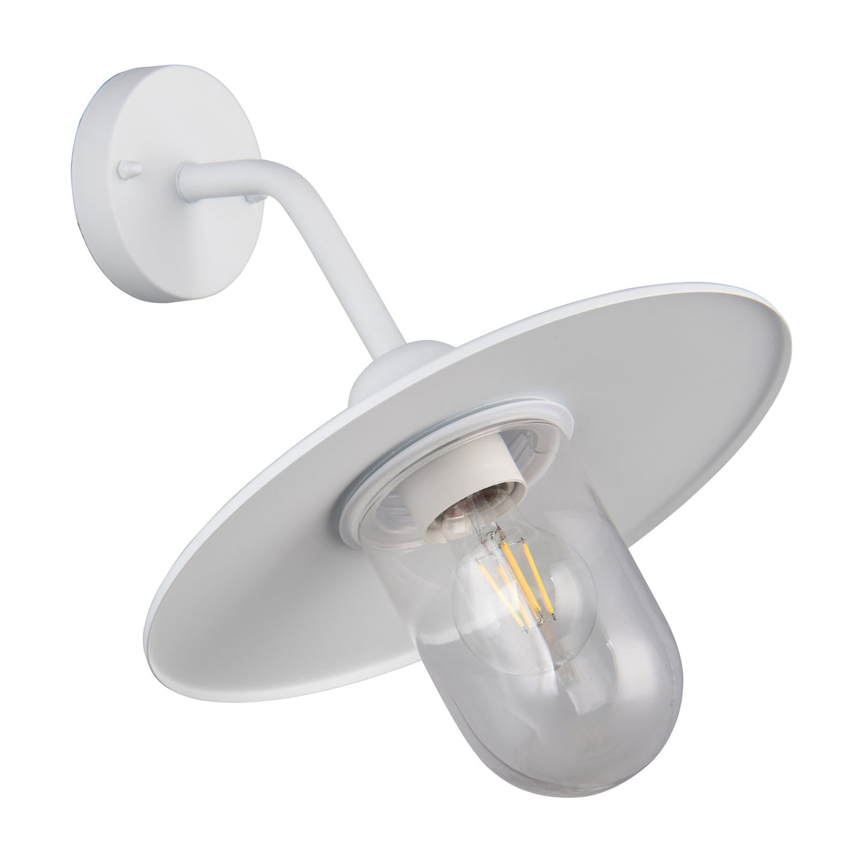 Brenta Glass Outdoor Wall Light – Matt White