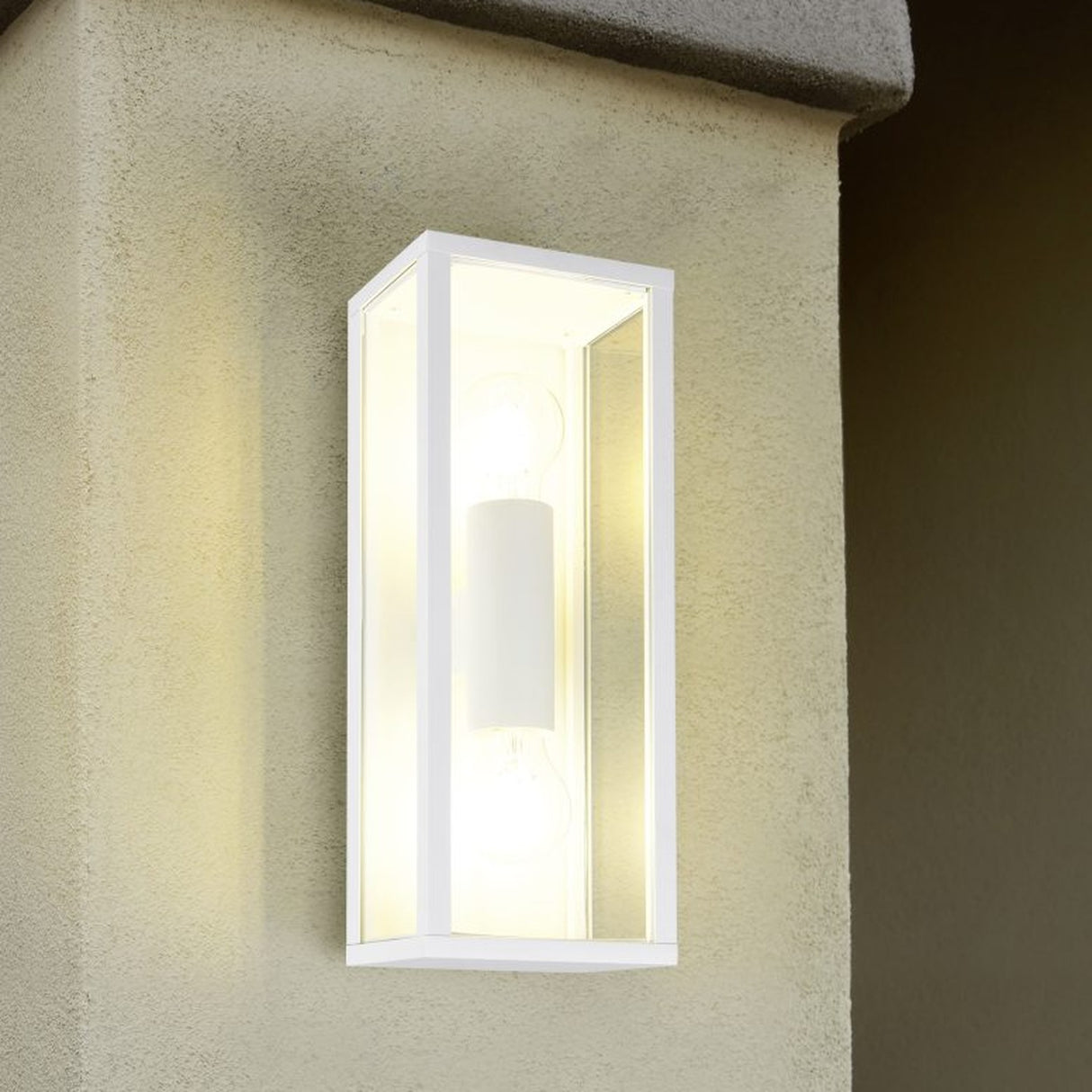 Garonne Lantern Outdoor Wall Light – Matt White