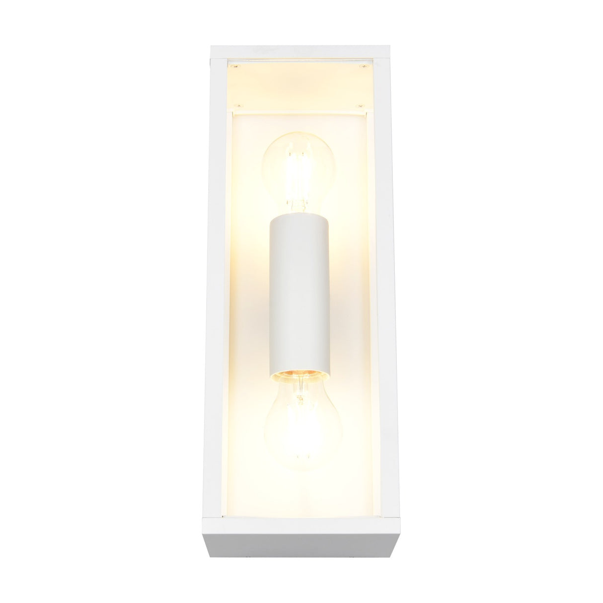 Garonne 2 Light Lantern Outdoor Wall Light – Matt White