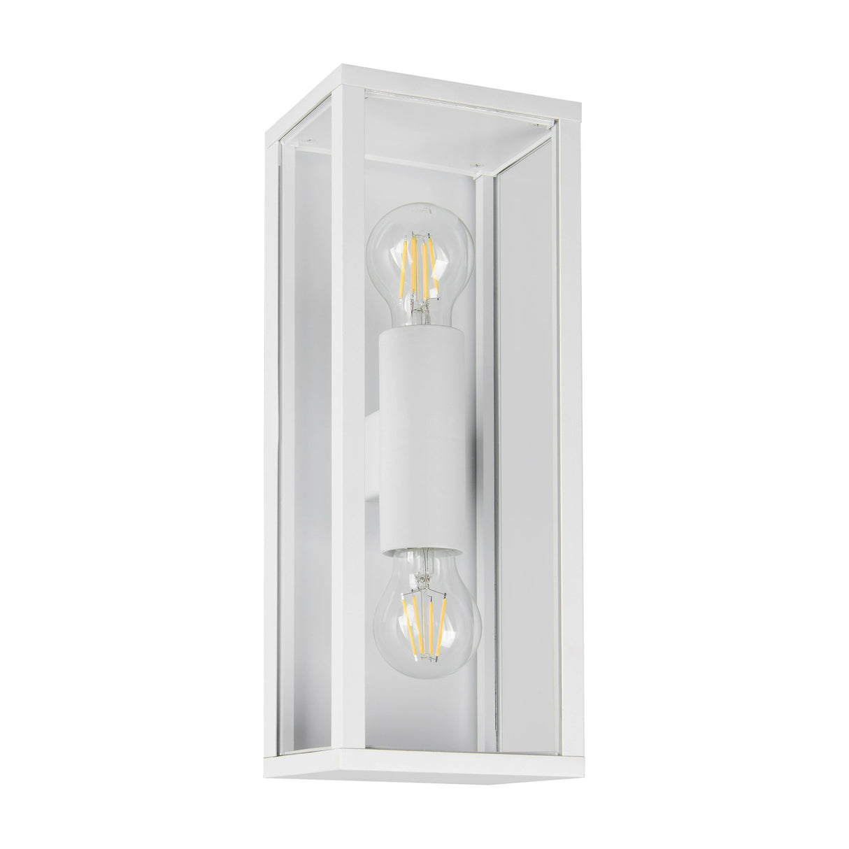 Garonne 2 Light Lantern Outdoor Wall Light – Matt White
