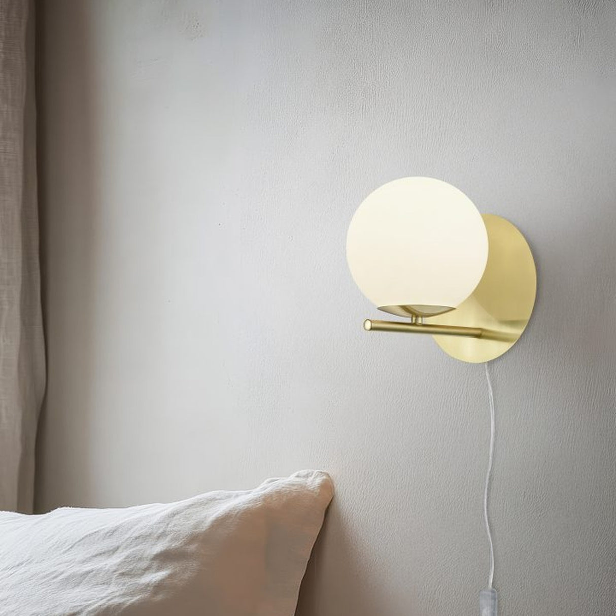 Pure Glass Wall Light – Satin Brass