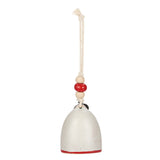 Love Heart Mini Holiday Bell Hanging Ceramic Ornament - Red