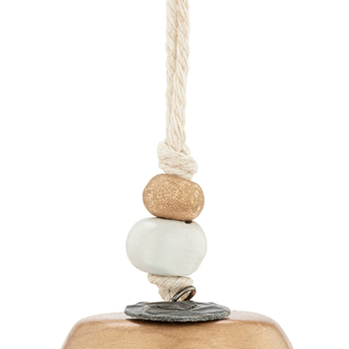 Hope Mini Ceramic Holiday Bell Ornament with Dove - Gold