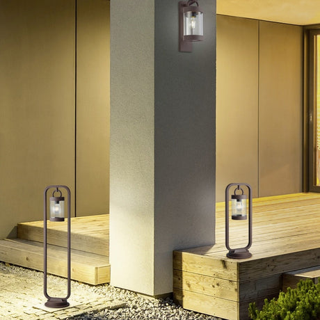 Sambesi Lantern Outdoor Wall Light – Rust