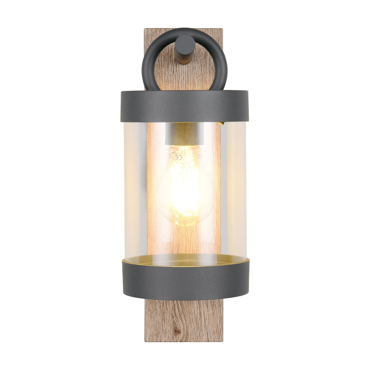 Sambesi Lantern Outdoor Wall Light – Wood Effect