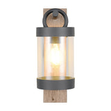 Sambesi Lantern Outdoor Wall Light – Wood Effect